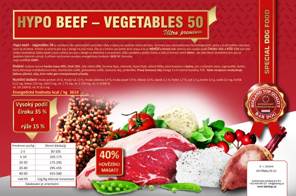 Bardog HYPO Beef Vegetables 50 4 kg