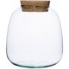 Váza ecoglassworks Skleněná dóza Molinia s korkovým špuntem, 20x19 cm