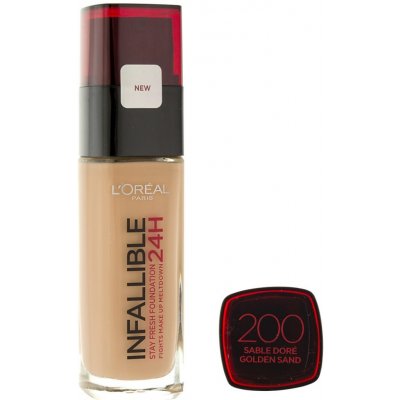 L'Oréal Paris Infallible Brush Ultra Long Wear Foundation Tekutý make-up 200 golden Sand SPF19 25 ml – Zboží Mobilmania
