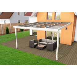 Gutta Terrasendach Premium 8,13 x 4,06 m VSG sklo / bílá konstrukce pergola