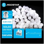 Aigostar B.V. Aigostar LED Venkovní řetěz 50xLED 3xAA 8 funkcí 5,3 m IP44 studená bílá AI1148 – Hledejceny.cz