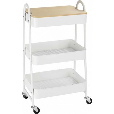 Homcom kuchyňský vozík 3-patrový 45x31x79.4 cm bílý – Zboží Dáma