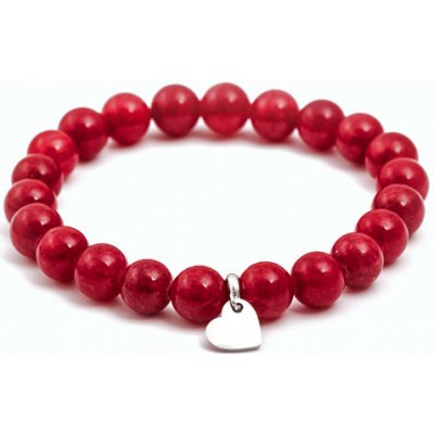 Agato Korálkový náramek z jadeitu s přívěskem srdíčka MINK97/17 – Zbozi.Blesk.cz