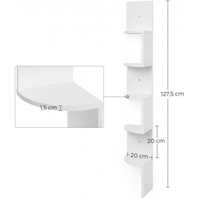 Vasagle Knihovna Kelby bílá – Hledejceny.cz