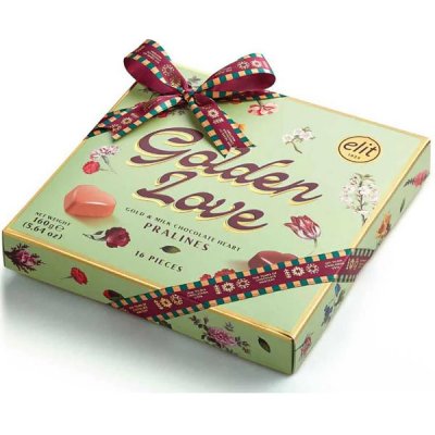 Elit Směs čokoládových pralinek Golden Love Zelená 160 g – Zboží Dáma