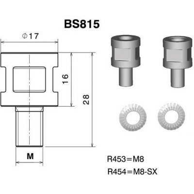 Závitová redukce BS815B pro zpětná zrcátka RIZOMA pro vybrané modely DUCATI, černá (1sada) | Zboží Auto