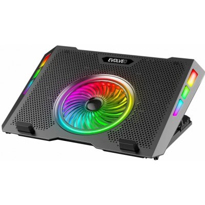 EVOLVEO Ania 16, chladicí podložka pod notebook, 5x ventilátor, RGB podsvícení – Zboží Živě