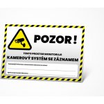Samolepka "POZOR, Tento prostor monitoruje kamerový systém se záznamem" – Zboží Mobilmania