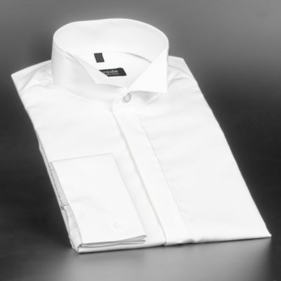 Anrede Comfort fit pánská fraková košile dlouhý rukáv na manžetové knoflíčky 7078 bílá – Zboží Dáma