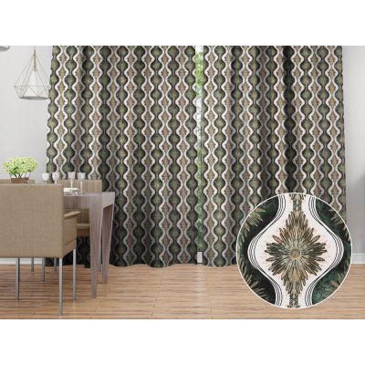 Biante Bavlněný závěs Sandra SA-542 Okrasné hvězdy na zeleném/bílém 150x210 cm – Hledejceny.cz