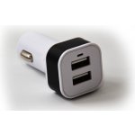 Nabíječka do auta HC-C04 2× USB, bílá 12/24V