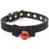 SM, BDSM, fetiš Collar with Bow and Rattle 44 cm Black/Red