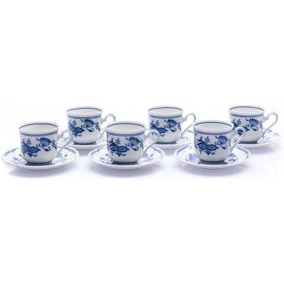 Šálek a podšálek 6 x český porcelán Mary-Anne cibulák Leander 100 ml – Hledejceny.cz