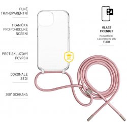 FIXED Pure Neck s růžovou šňůrkou na krk Samsung Galaxy S23+ FIXPUN-1041-PI