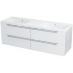 SAPHO WAVE dvojumyvadlová skříňka 149,7x50x47,8cm, bílá/dub stříbrný – Zboží Dáma