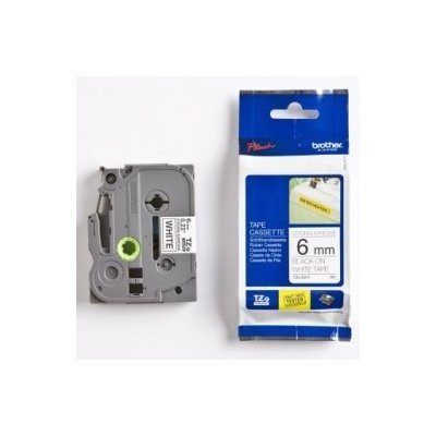 Originální páska pro BROTHER TZe-S211 černý tisk/bílý podklad, laminovaná, 8m, 6mm, extrémně adhezivní – Zboží Živě