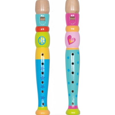 Goki Flétna dřevěná 20cm Peace barevná – Zboží Dáma