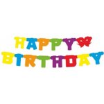 Party nápis Happy Birthday barevný s mašlí 160 x 14 cm – Zbozi.Blesk.cz