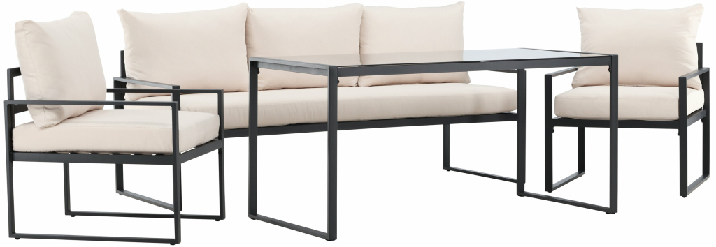 Venture Home Zahradní sedací souprava CATANIA černá béžová