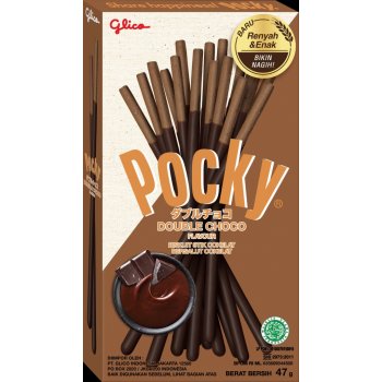 Glico Pocky Pšeničné čokoládové Double choco 47 g