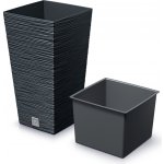 Prosperplast Květináč FURU SQUARE 26,5 cm antracit – Zboží Mobilmania