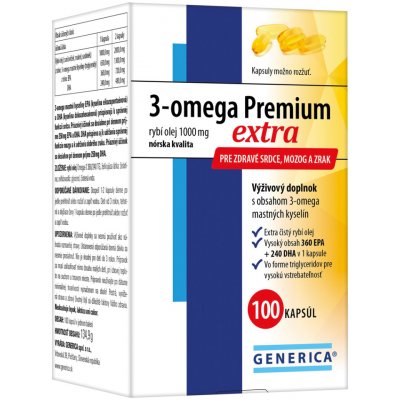 Generica Omega 3 Premium Extra 100 kapslí
