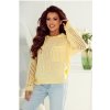 Dámský svetr a pulovr Fashionweek Svetr oversize s kapsou JK-MARY žlutý