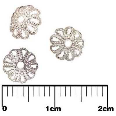 Ozdobný kaplík, barva stříbrná, 7 mm, 10ks – Zboží Dáma