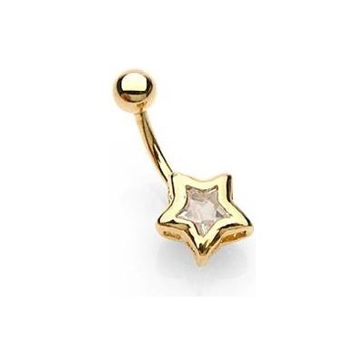 Šperky4U pozlacený piercing do pupíku hvězda WP01068 – Zboží Mobilmania