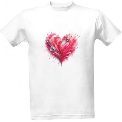 Tričko s potiskem Valentýnské tričko Srdce pánské Bílá