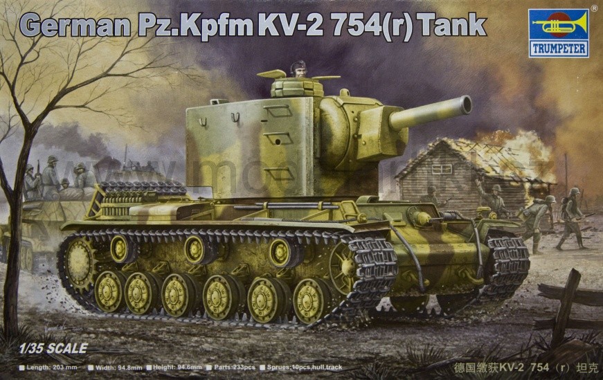 Trumpeter German Pz.Kpfm KV-2 754r Tank00367 1:35