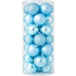 DECOLED Plastové koule prům. 8 cm světle modrá 8x matná 8x glitter 8x lesklá – Hledejceny.cz