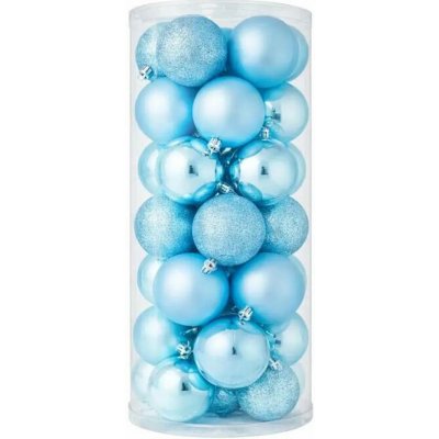 DECOLED Plastové koule prům. 8 cm světle modrá 8x matná 8x glitter 8x lesklá – Hledejceny.cz