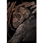 Royal & Langnickel Mědený škrabací obrázek Opice s mládětem – Zboží Dáma