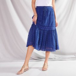 Blancheporte krajková midi sukně modrá