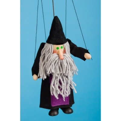 Mašek umělecká výroba Loutka dřevěná Černokněžník 20 cm – Zboží Dáma