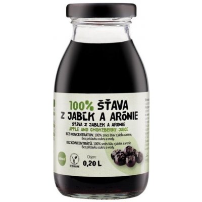 Zdravo Organic Šťáva arónie - jablko 100% 200 ml