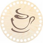 Dřevěný svět online Dno nebo víko na háčkování, kruh, průměr 15 cm, motiv Šálek kávy – Zboží Dáma Dřevěný svět online Dno nebo víko na háčkování, kruh, průměr 15 cm, motiv Šálek kávy – Zboží Dáma