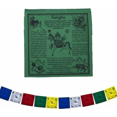 Nefertitis Tibetské modlitební praporky Lungta 10 ks NF31493 - délka cca 210 cm – Zboží Dáma