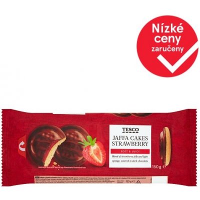 Tesco Jemné pečivo s jahodovým želé polomáčené v hořké čokoládě 150 g – Hledejceny.cz