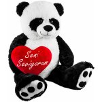 BRUBAKER XXL Panda velká se srdcem Seni Seviyorum medvídek 100 cm – Zboží Mobilmania