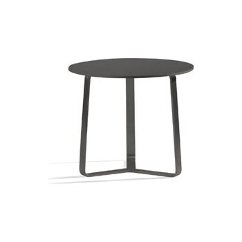 Manutti Hliníkový odkládací boční stolek Giro, kulatý 48x41 cm, hliníkový rám šedá shingle