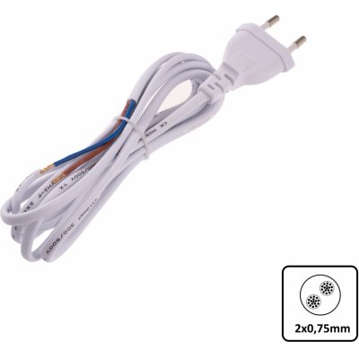 T-LED Flexo šňůra 2m 2x0,75mm2 Bílá – Zboží Mobilmania