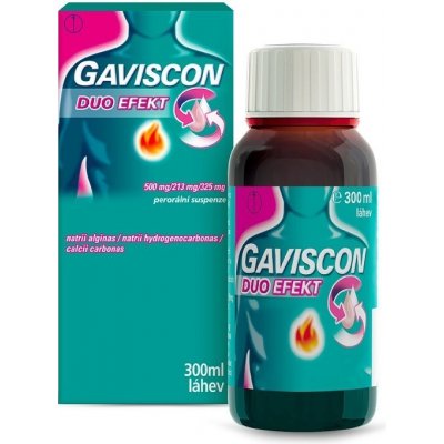 GAVISCON DUO EFEKT POR 500MG/213MG/325MG POR SUS 1X300ML I – Hledejceny.cz