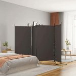vidaXL Paraván skládací 346 × 180 hnědý textil 4dílný 350263 – Zbozi.Blesk.cz