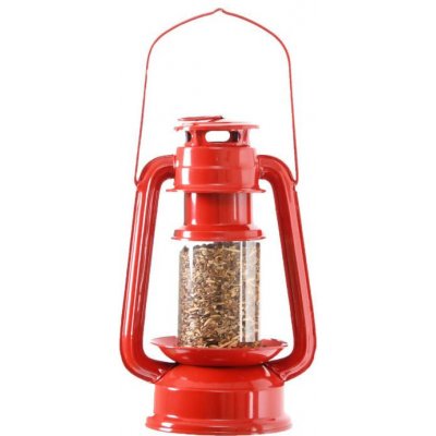 Esschert Design Závěsné krmítko pro ptáky, Lucerna plast a kov, červené – Zboží Dáma