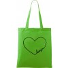 Nákupní taška a košík Adler/Malfini Handy Love You zelená černý motiv