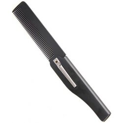 Beard Comb 001BC Black - skládací hřeben pro úpravu vousů a kníru - černý