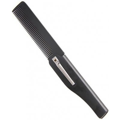 Beard Comb 001BC Black - skládací hřeben pro úpravu vousů a kníru - černý – Zboží Mobilmania