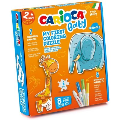 Fixy CARIOCA dětské Baby 2+, 8 ks + puzzle zvířátek – Hledejceny.cz